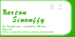 marton simonffy business card